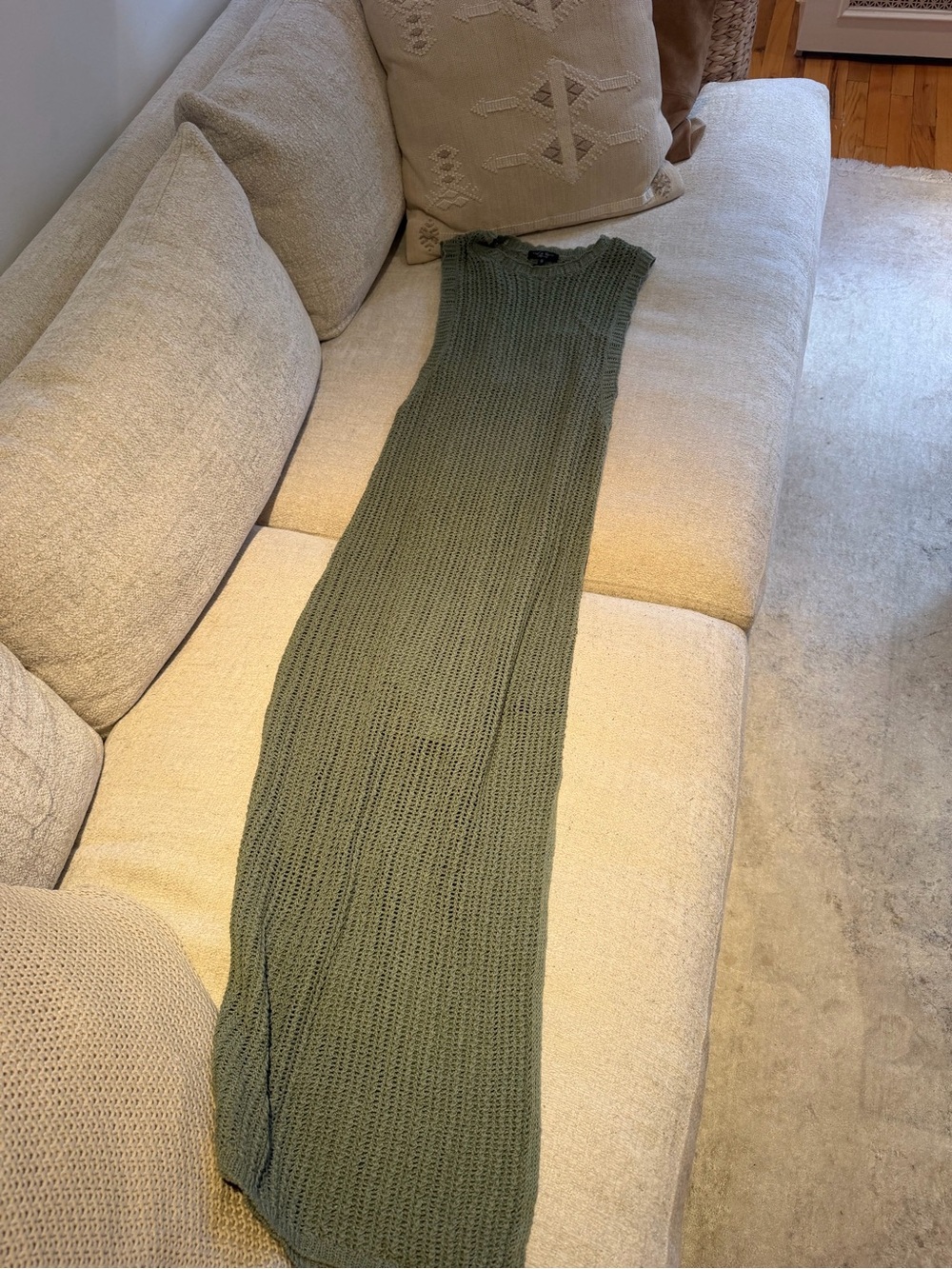 rag & bone Olive Green Sleeveless Knit Maxi Dress